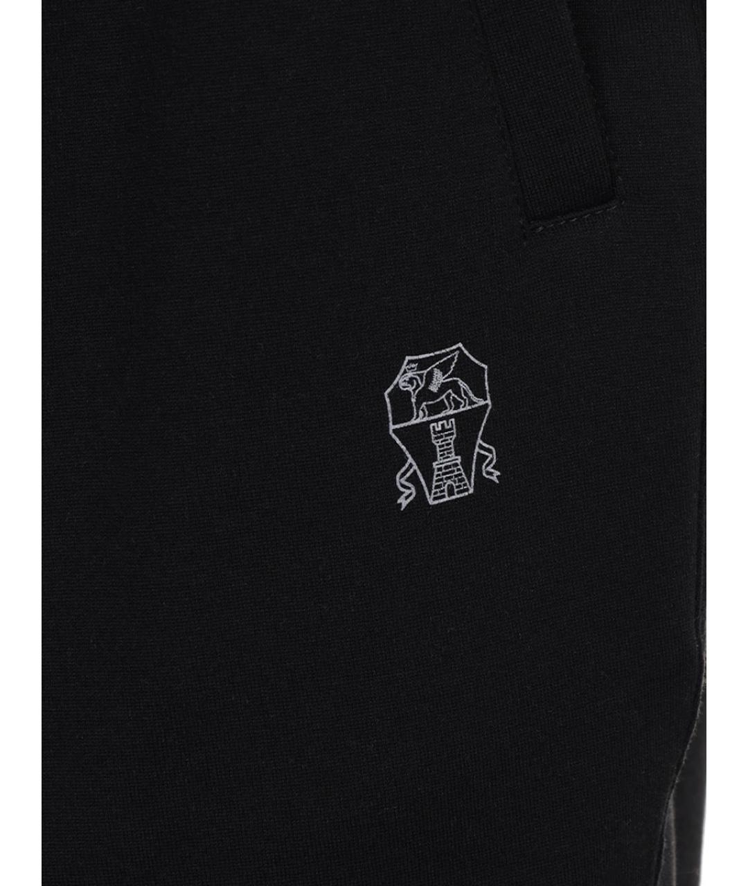 BRUNELLO CUCINELLI Черные хлопковые повседневные брюки, фото 3