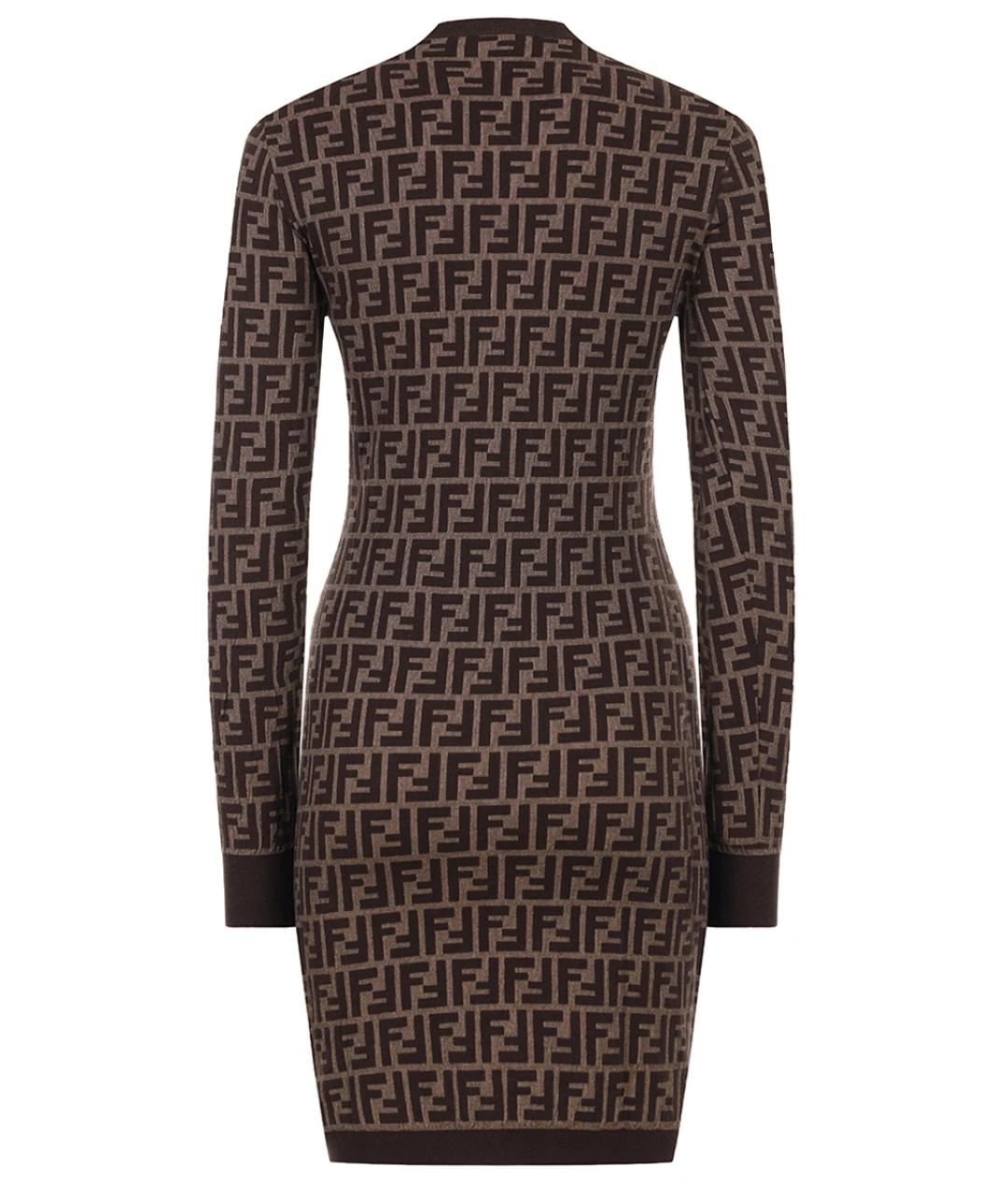 FENDI Коричневое хлопковое повседневное платье, фото 2