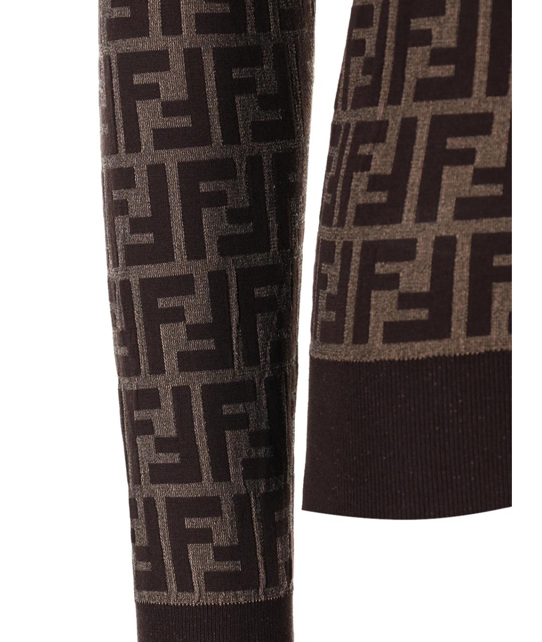 FENDI Коричневый хлопковый джемпер / свитер, фото 3