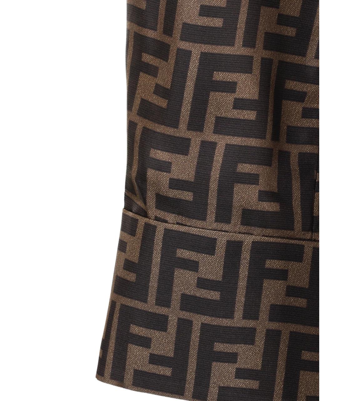 FENDI Коричневая шелковая рубашка, фото 3