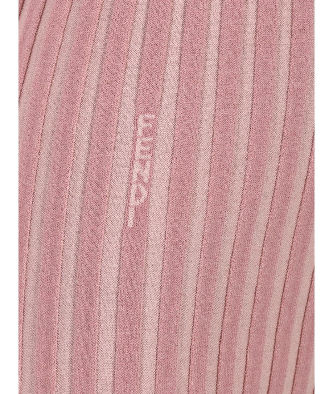 FENDI Розовая хлопковая водолазка, фото 3