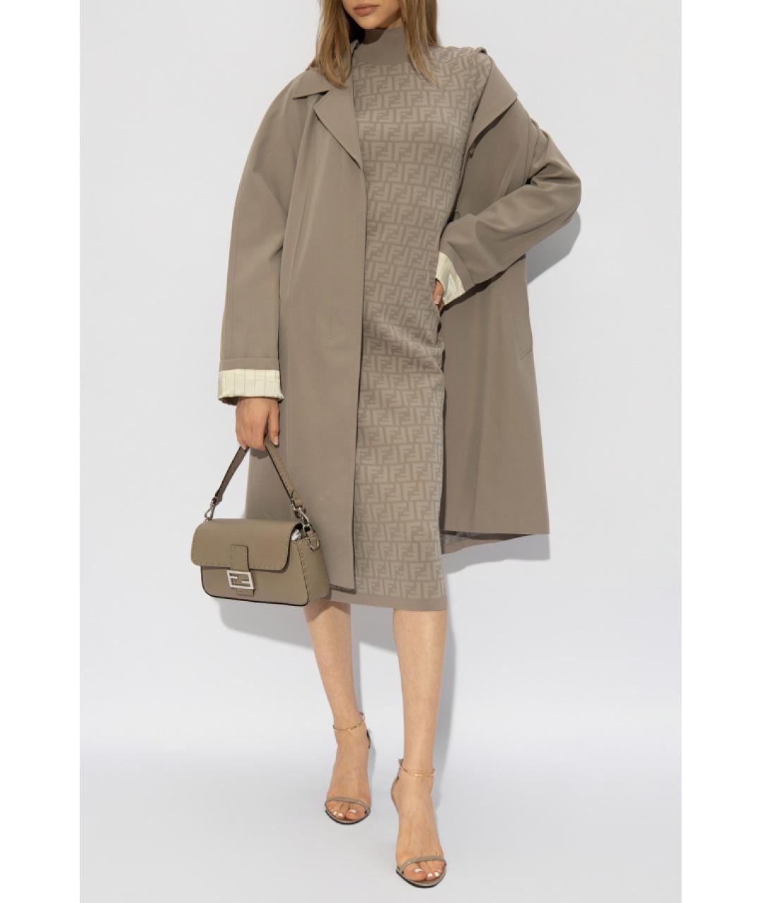 FENDI Серое вискозное повседневное платье, фото 4