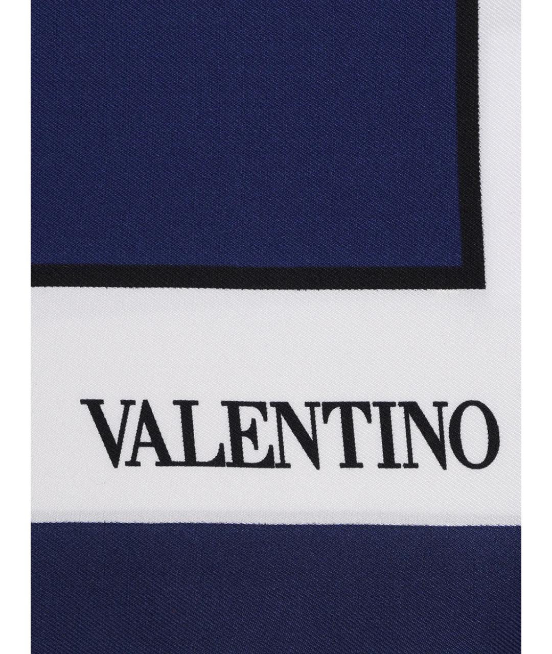 VALENTINO Синий шелковый платок, фото 3