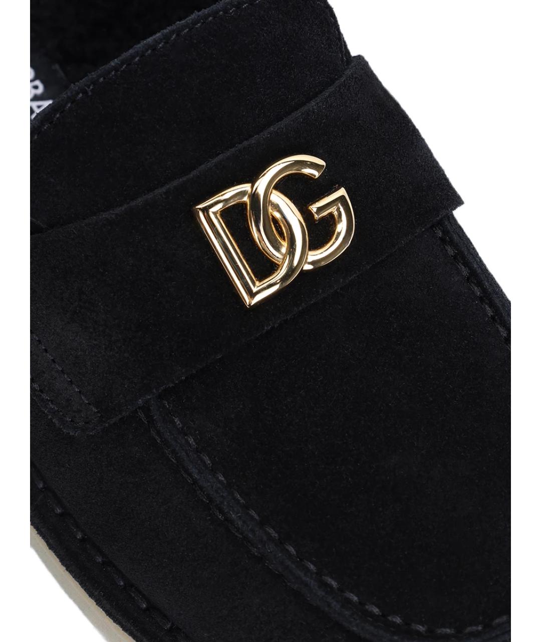 DOLCE&GABBANA Черные замшевые лоферы, фото 4