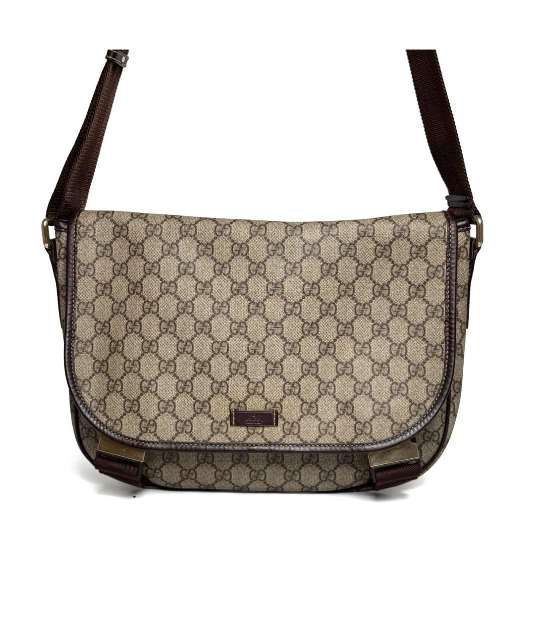 GUCCI Бежевая кожаная сумка через плечо, фото 2