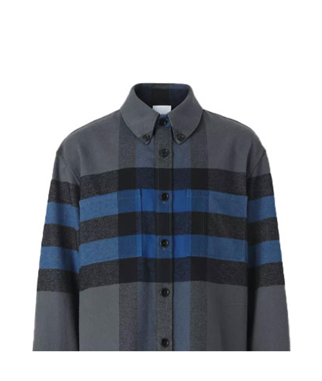 BURBERRY Серая хлопковая кэжуал рубашка, фото 2