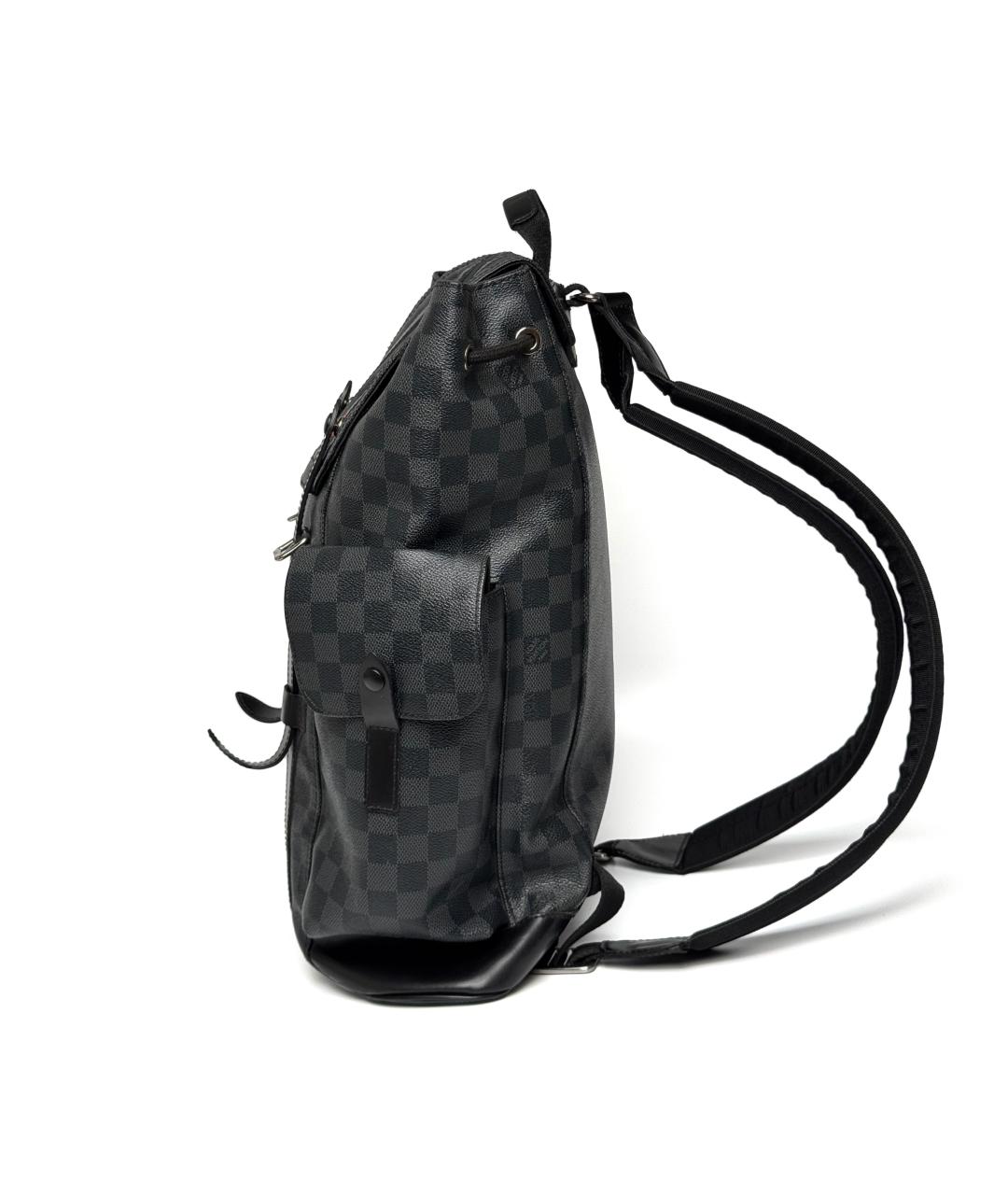 LOUIS VUITTON Черный кожаный рюкзак, фото 4