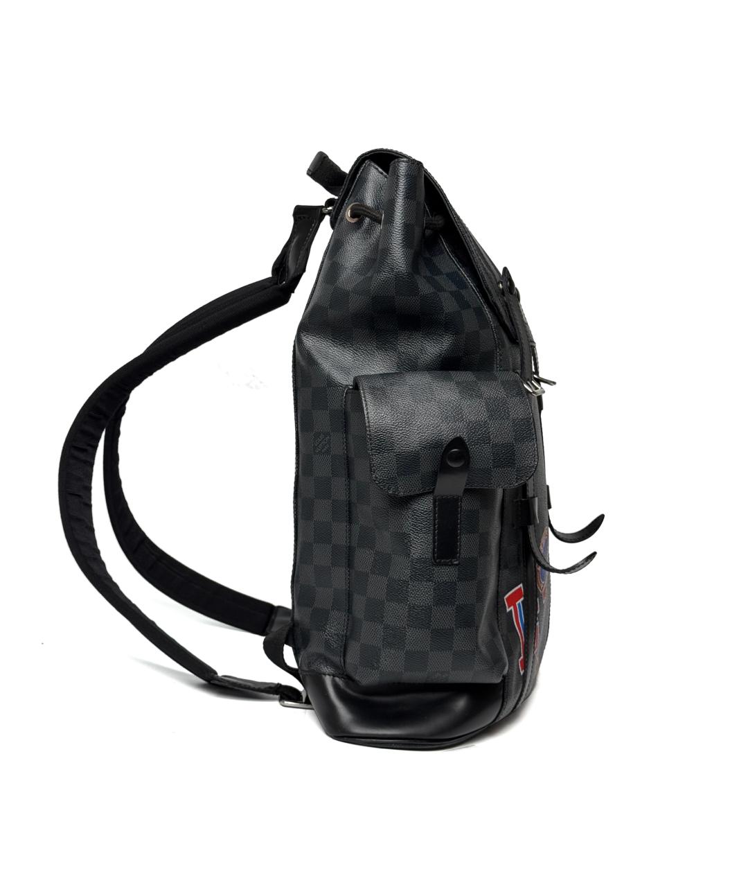 LOUIS VUITTON Черный кожаный рюкзак, фото 3