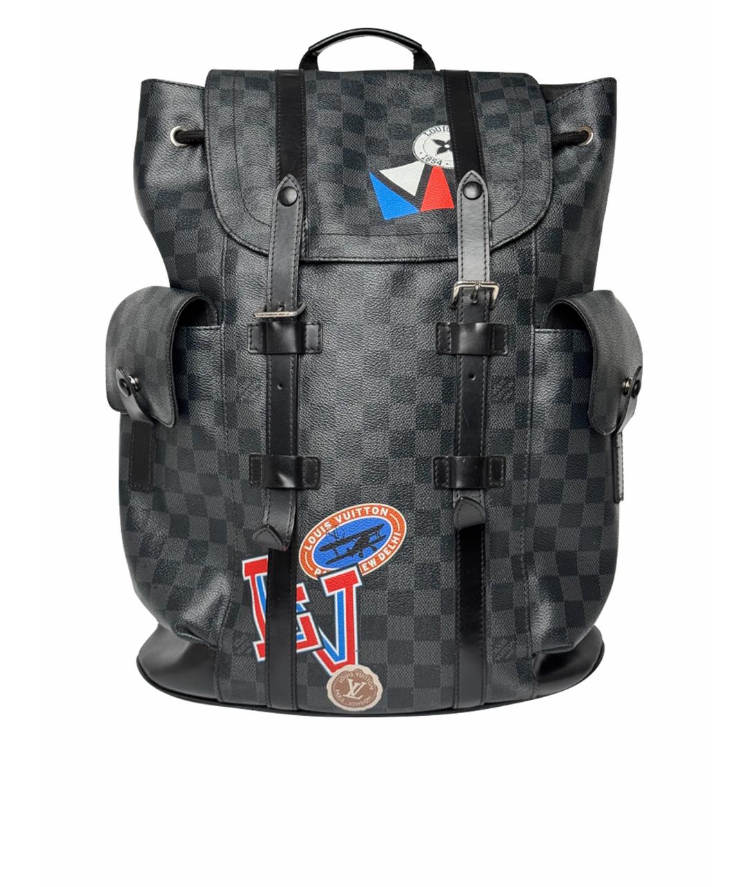 LOUIS VUITTON Черный кожаный рюкзак, фото 1