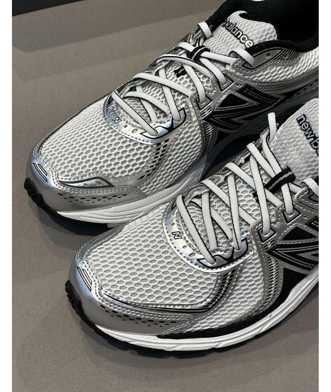 NEW BALANCE Серебряные текстильные низкие кроссовки / кеды, фото 6