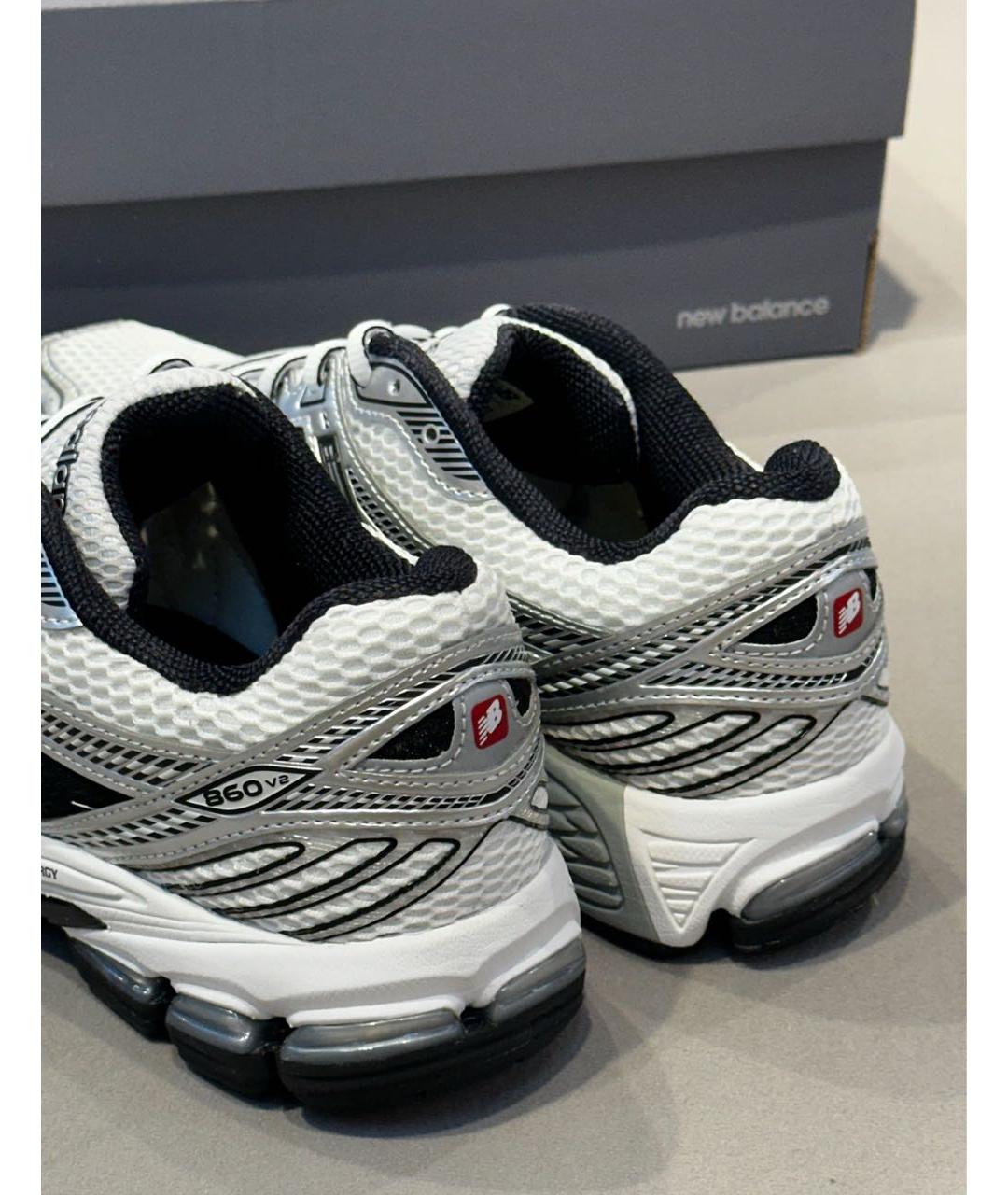 NEW BALANCE Серебряные текстильные низкие кроссовки / кеды, фото 5