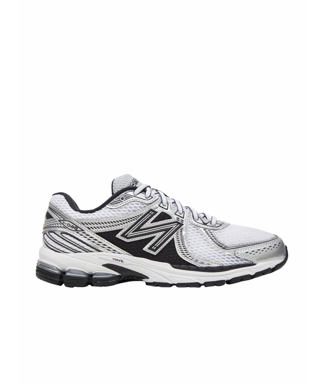 NEW BALANCE Серебряные текстильные низкие кроссовки / кеды, фото 1