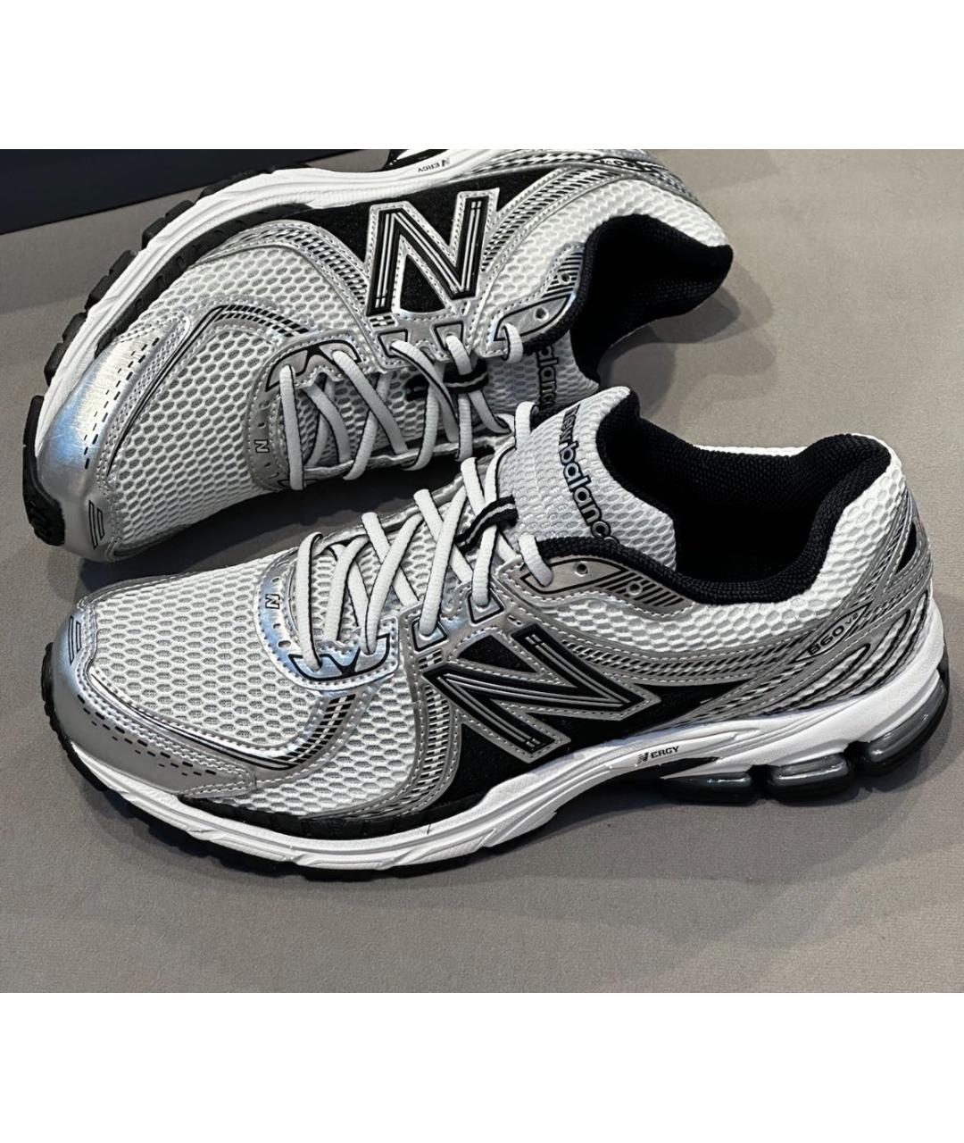 NEW BALANCE Серебряные текстильные низкие кроссовки / кеды, фото 8