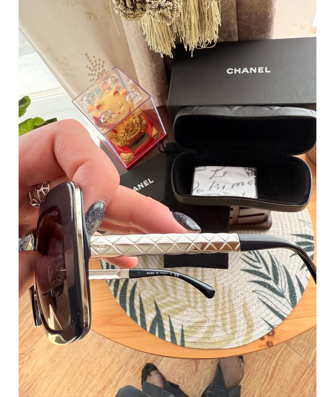 CHANEL Темно-синие пластиковые солнцезащитные очки, фото 2