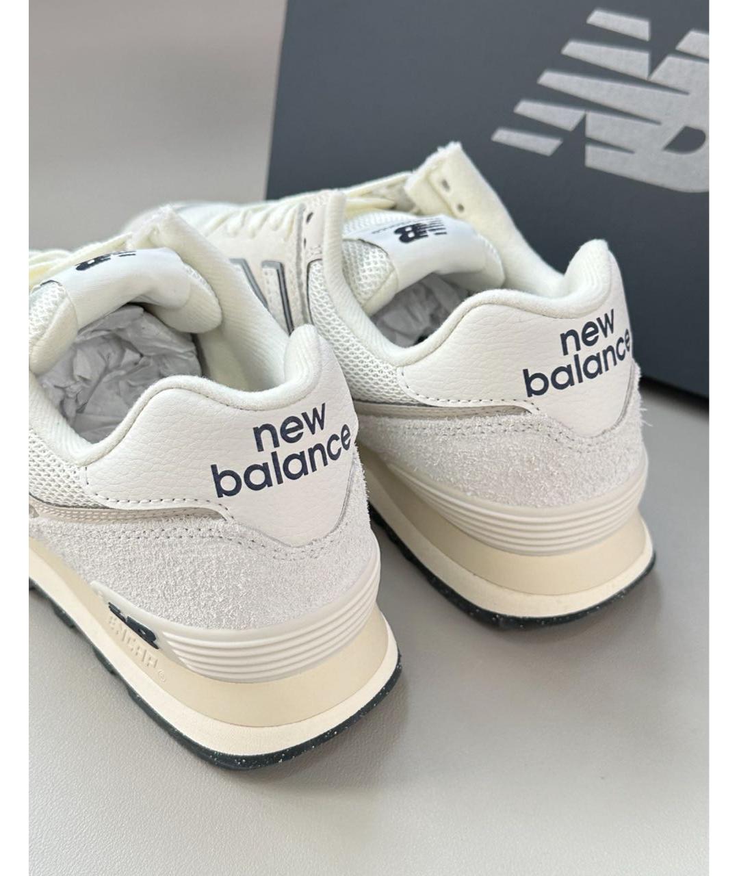 NEW BALANCE Белые замшевые кроссовки, фото 7