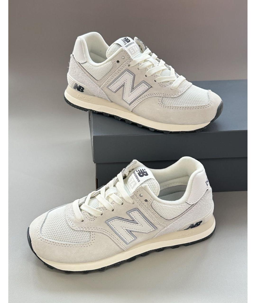 NEW BALANCE Белые замшевые кроссовки, фото 6