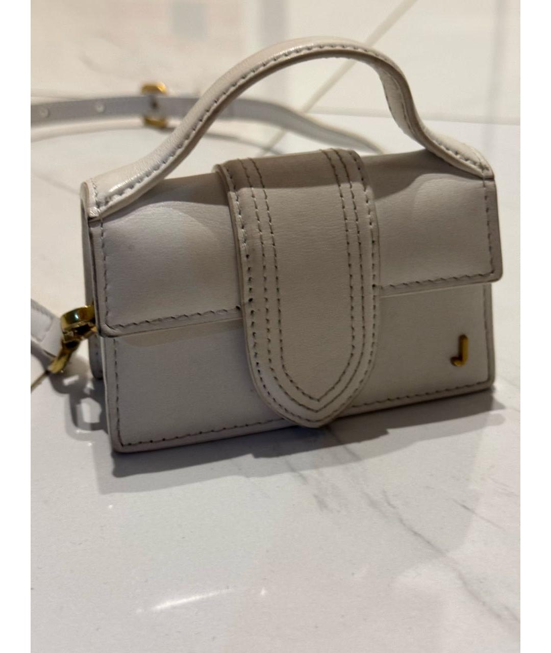 JACQUEMUS Белая кожаная сумка через плечо, фото 1