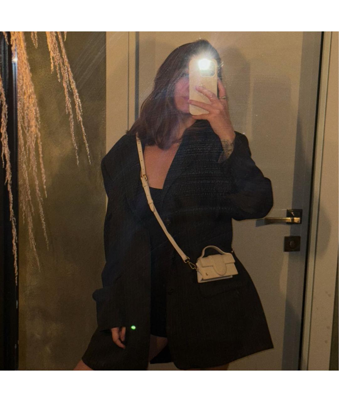 JACQUEMUS Белая кожаная сумка через плечо, фото 6