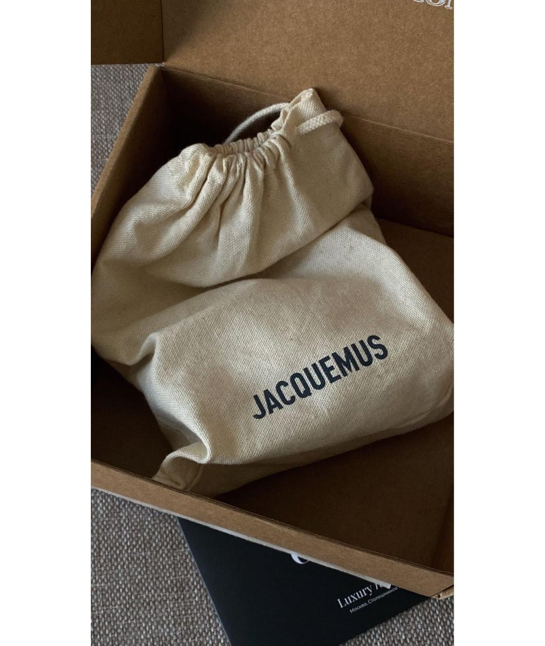 JACQUEMUS Белая кожаная сумка через плечо, фото 5