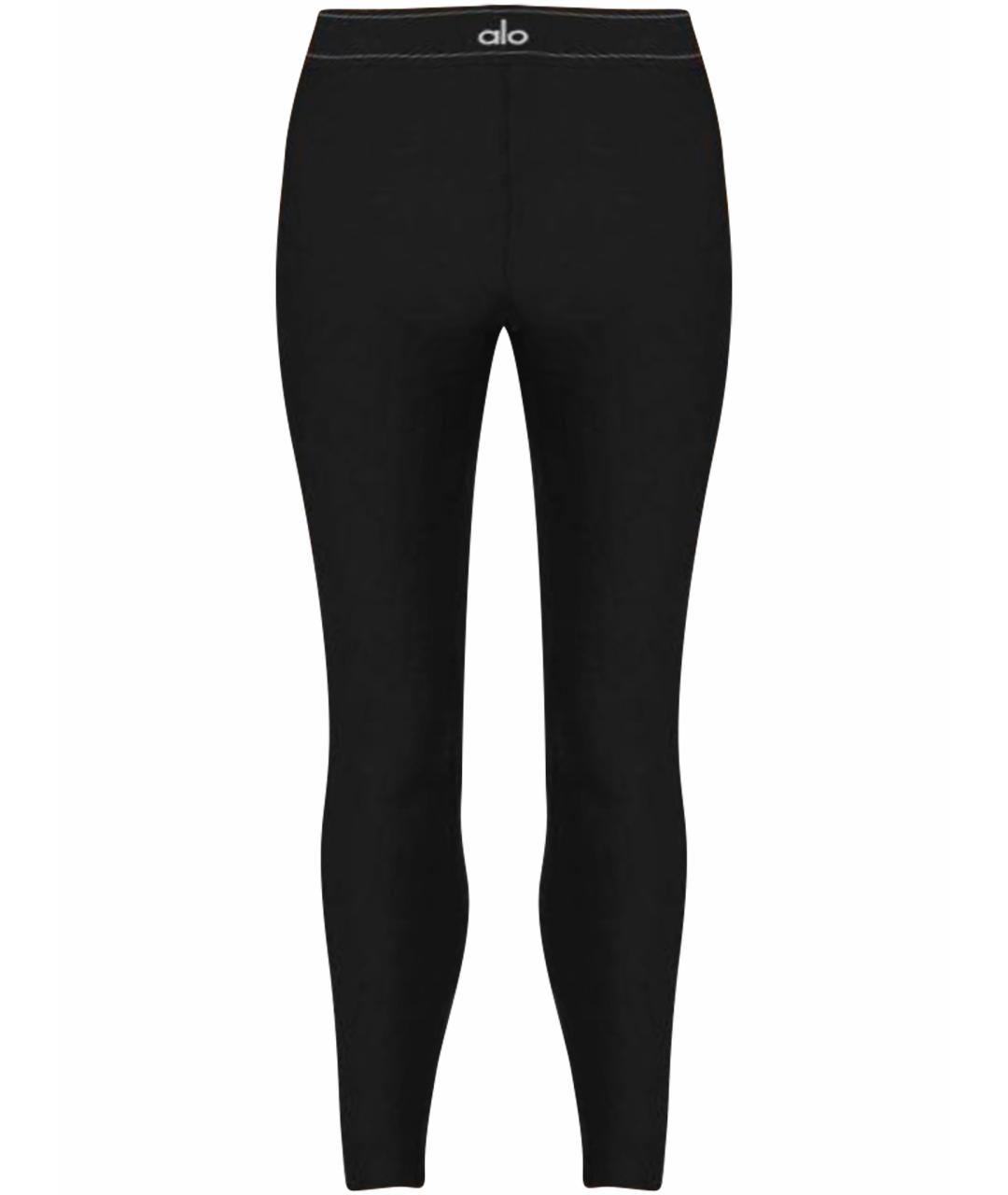 ALO YOGA Черные синтетические леггинсы и велосипедки, фото 1