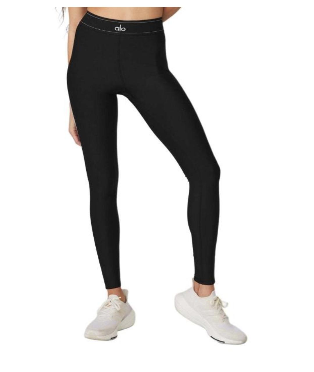 ALO YOGA Черные синтетические леггинсы и велосипедки, фото 3