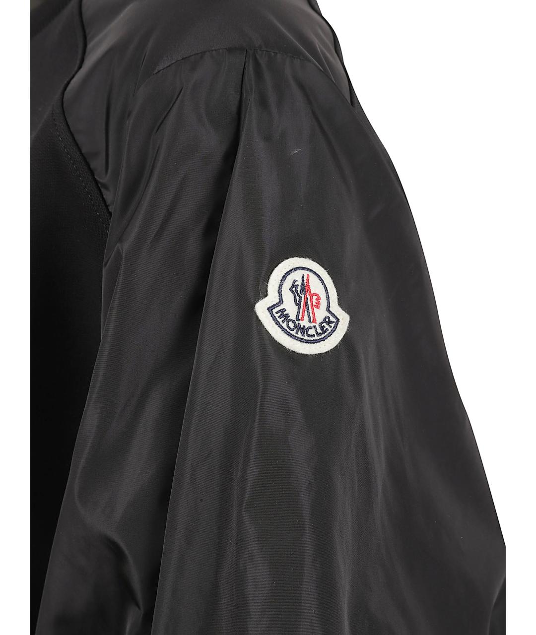 MONCLER Черная полиэстеровая футболка, фото 2