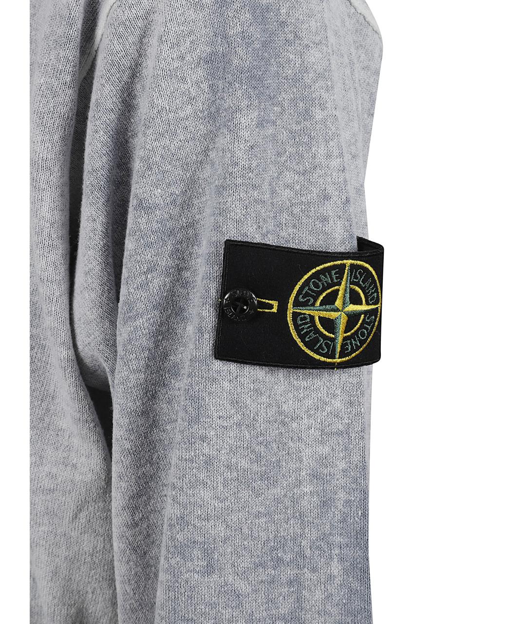 STONE ISLAND Серый хлопковый джемпер / свитер, фото 2