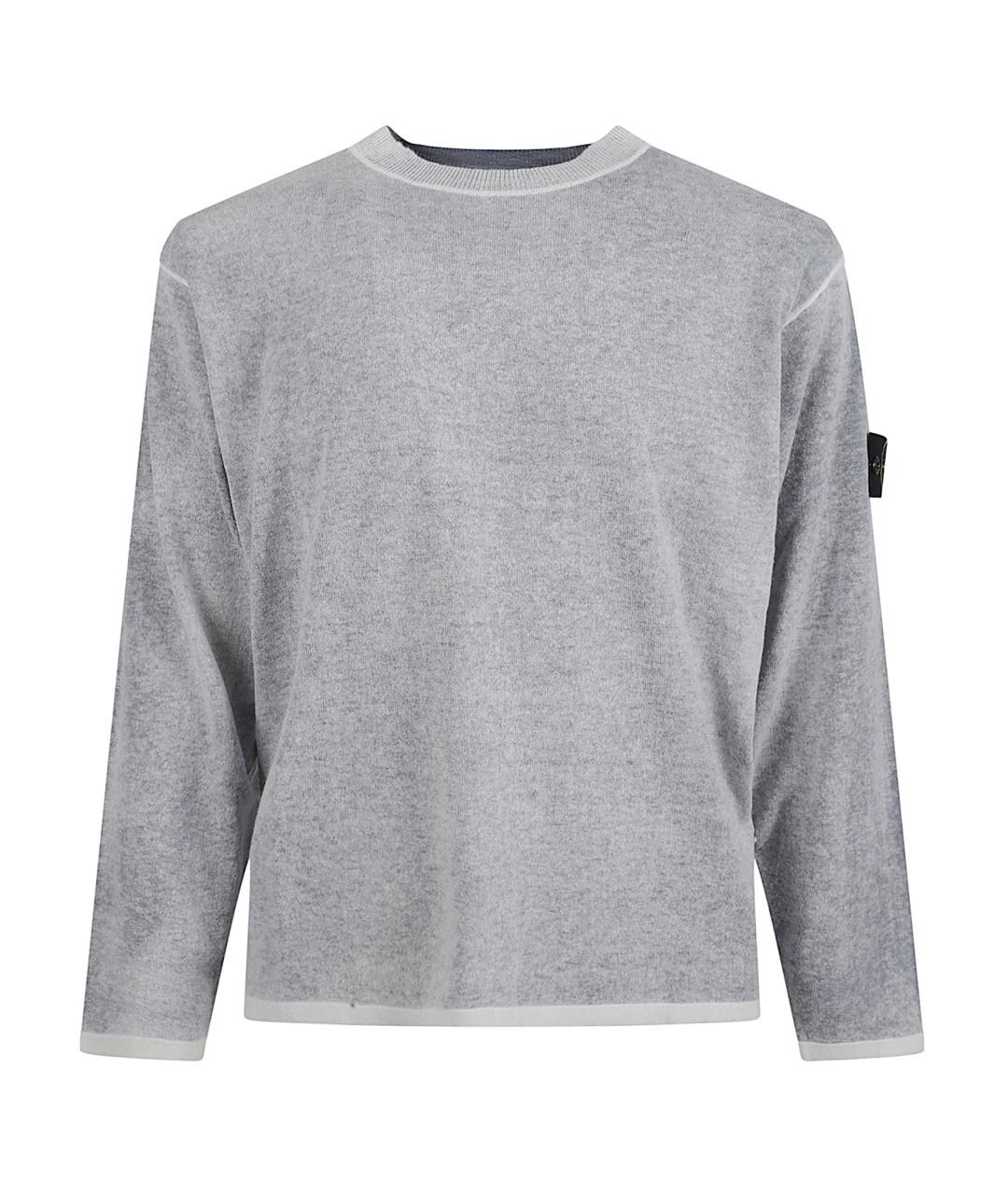 STONE ISLAND Серый хлопковый джемпер / свитер, фото 1
