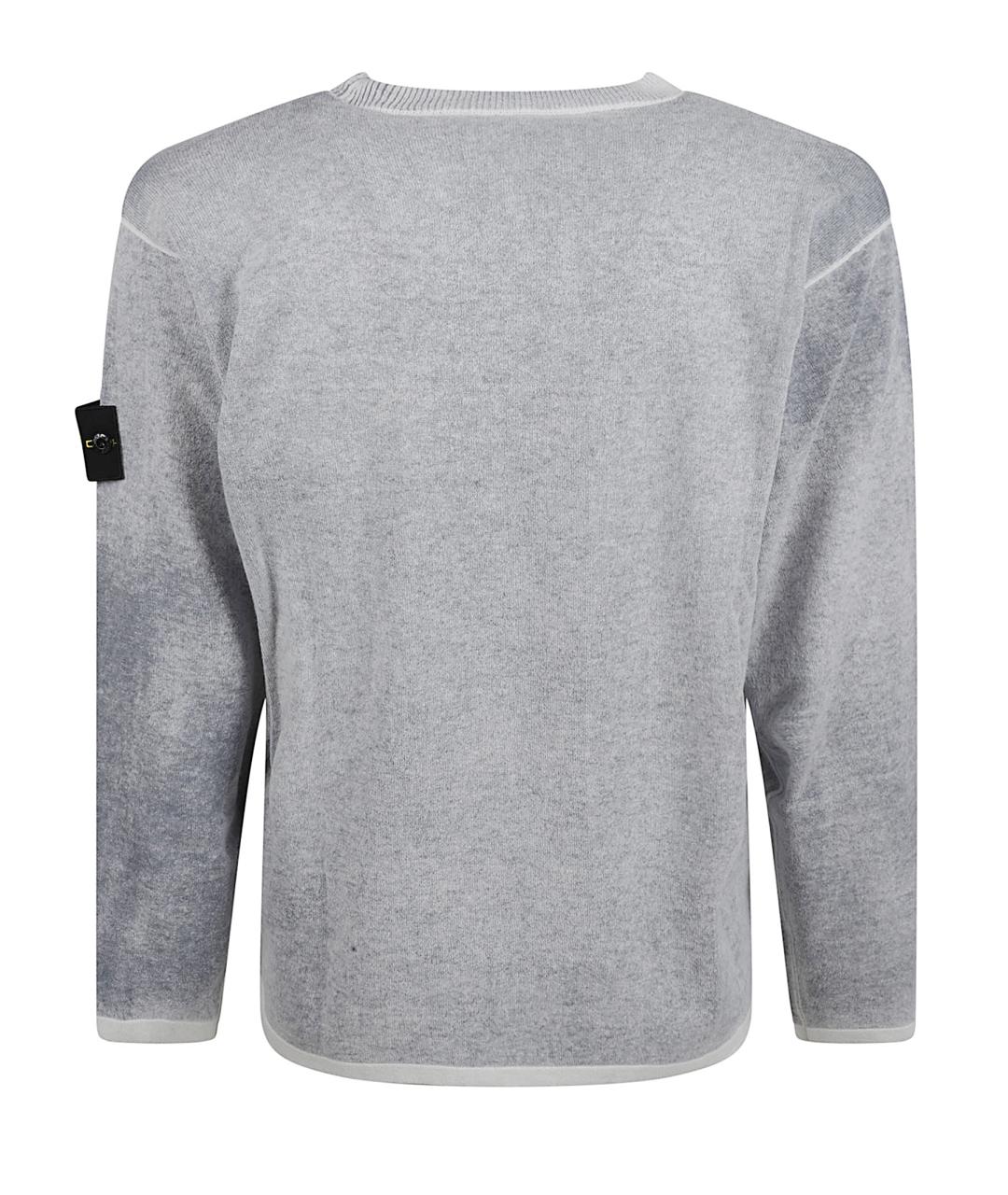 STONE ISLAND Серый хлопковый джемпер / свитер, фото 3