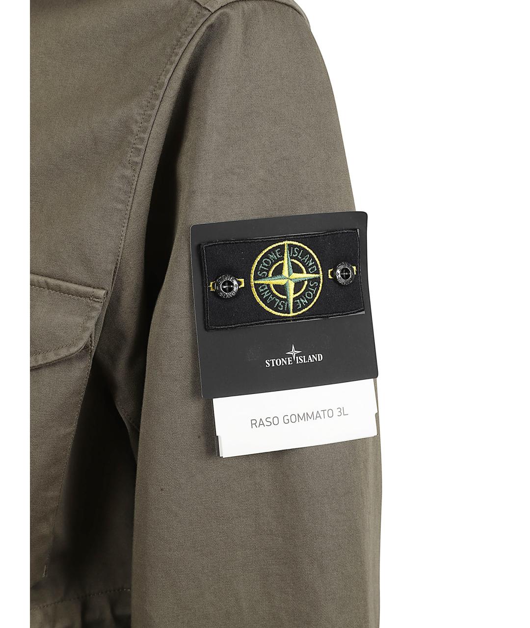 STONE ISLAND Хаки хлопковая куртка, фото 2