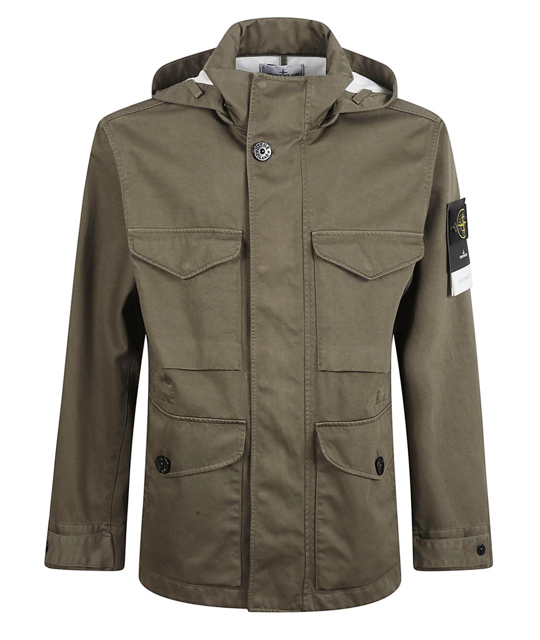STONE ISLAND Хаки хлопковая куртка, фото 1