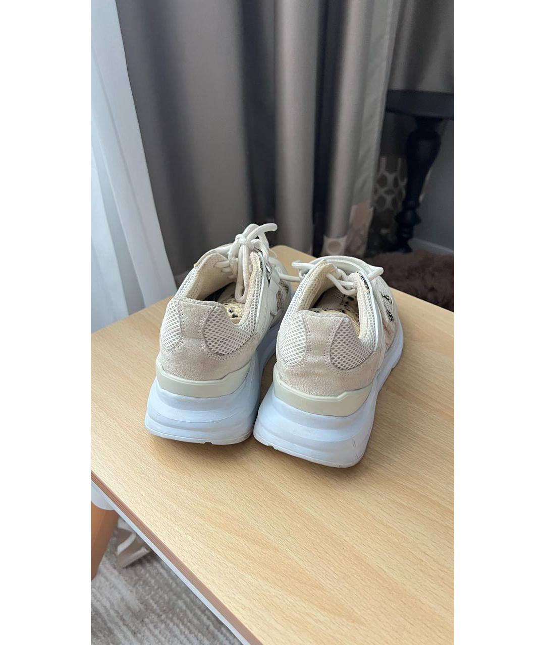 MSGM Бежевые замшевые кроссовки, фото 4