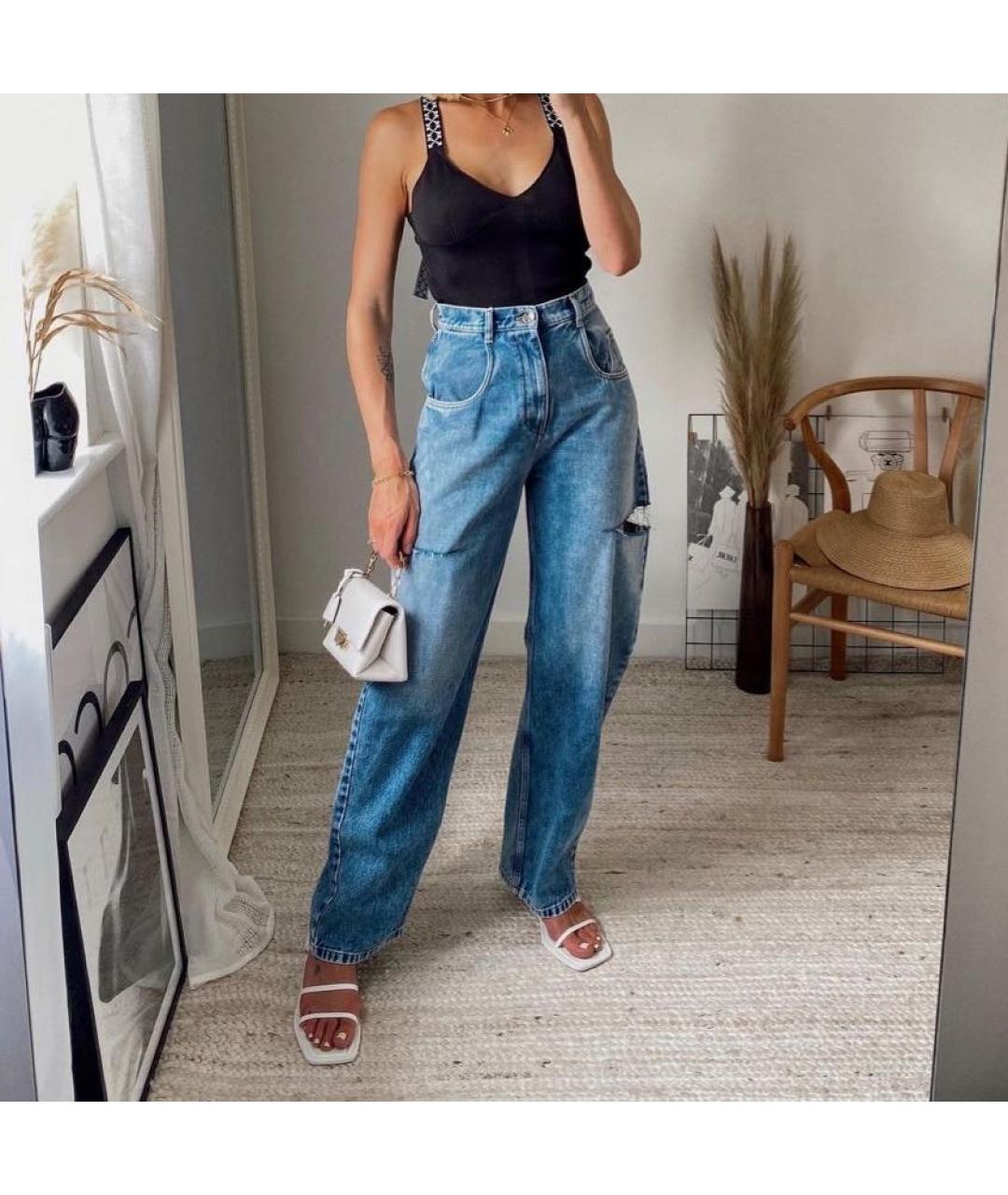 MAISON MARGIELA Синие хлопковые джинсы клеш, фото 2