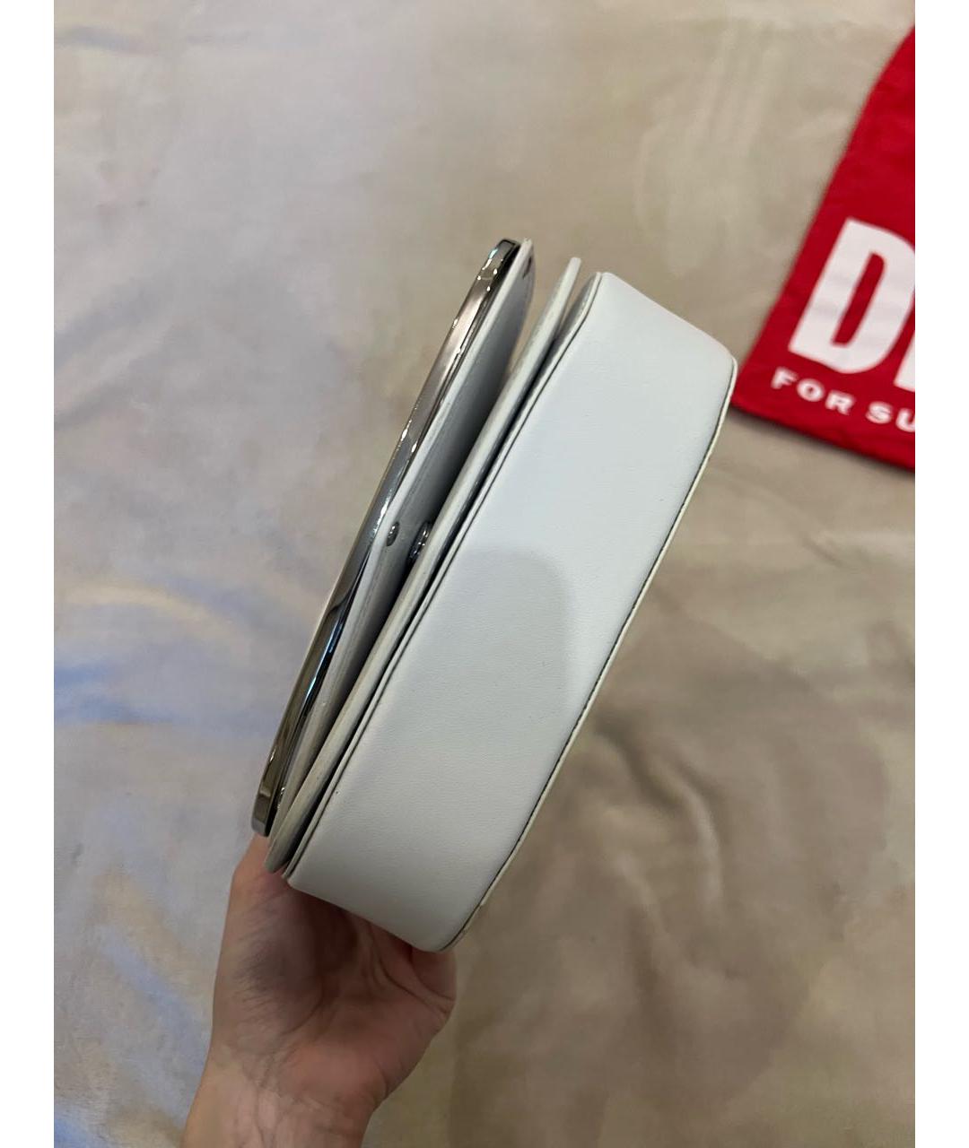 DIESEL Белая кожаная сумка с короткими ручками, фото 6