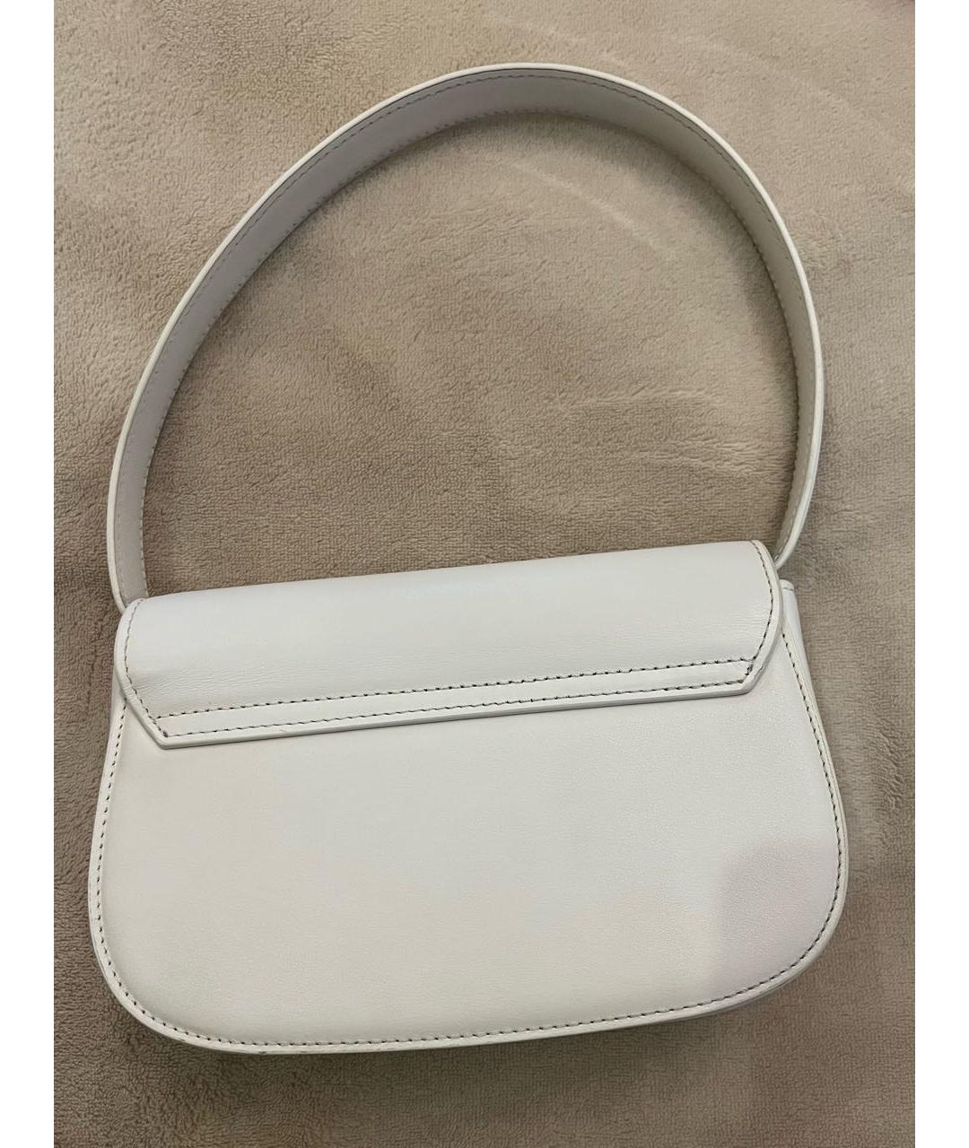 DIESEL Белая кожаная сумка с короткими ручками, фото 3