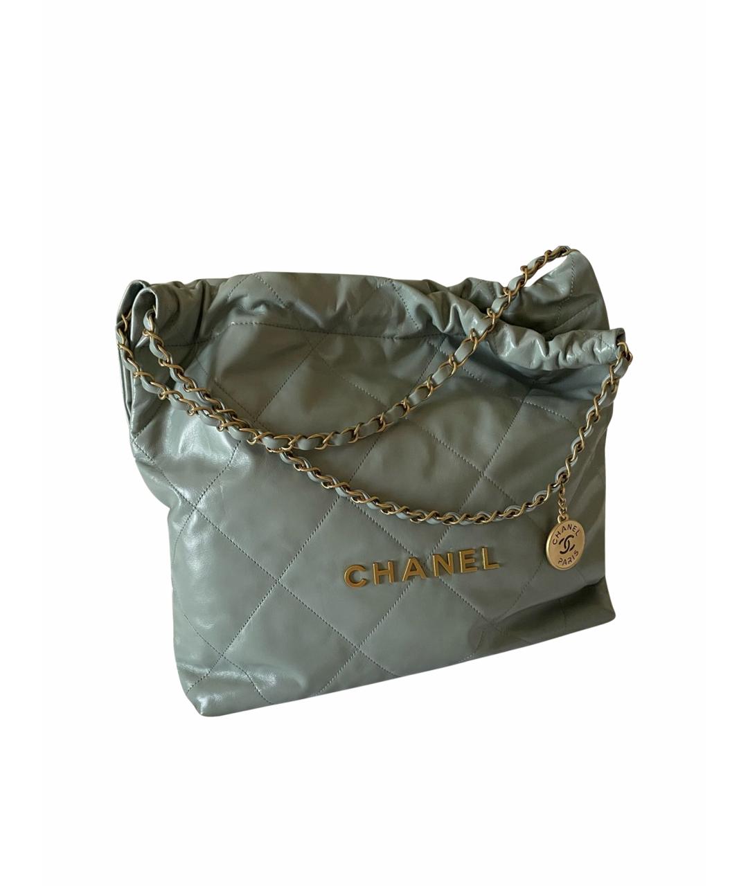 CHANEL Голубая кожаная сумка тоут, фото 1
