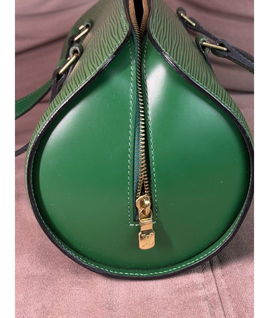 LOUIS VUITTON Зеленая кожаная сумка через плечо, фото 3