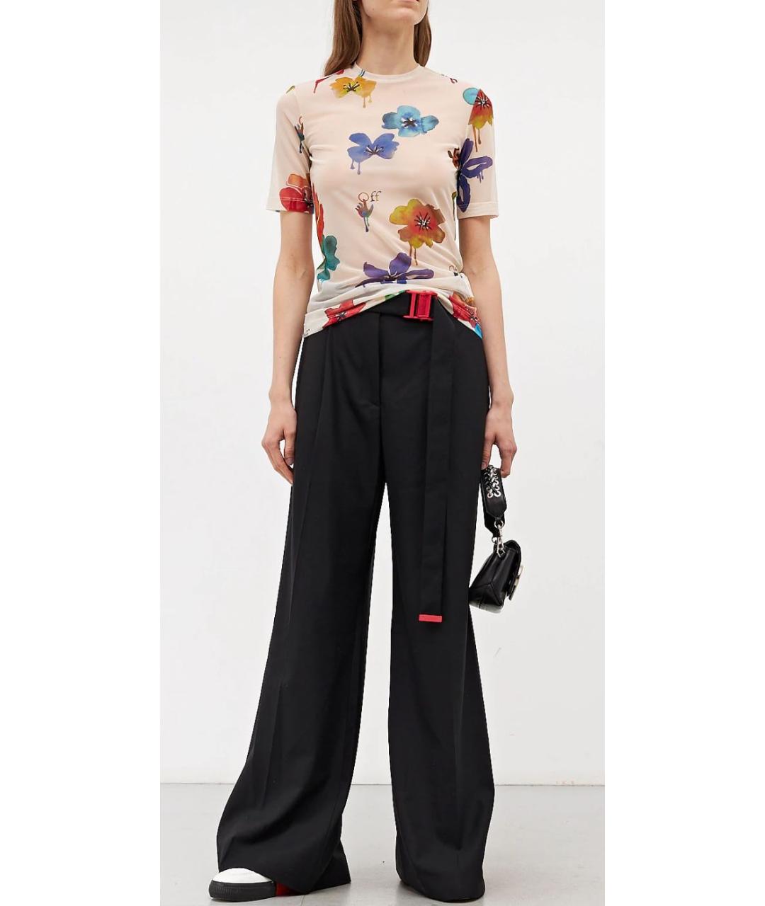 OFF-WHITE Черные шерстяные брюки широкие, фото 8