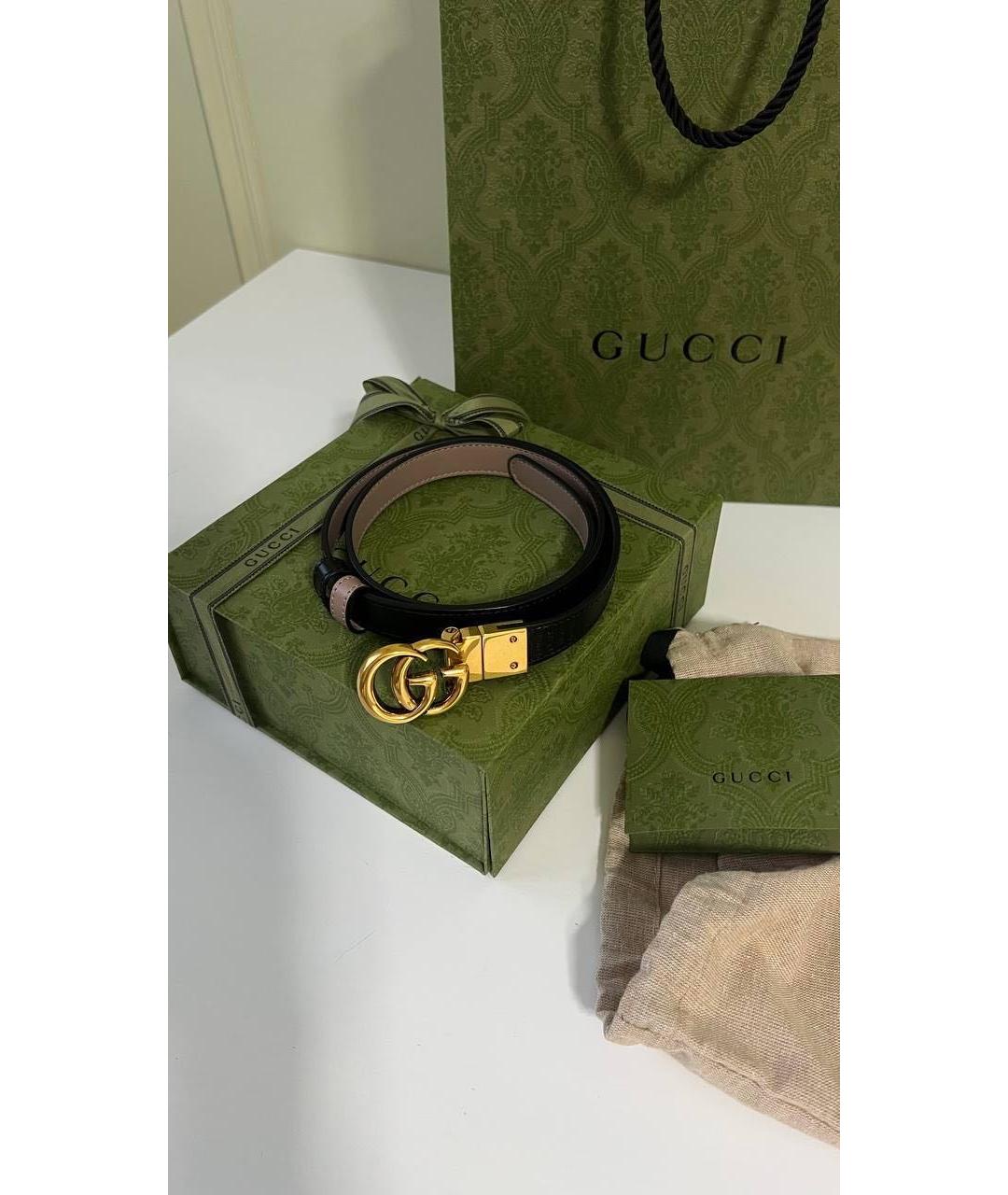 GUCCI Черный кожаный ремень, фото 5