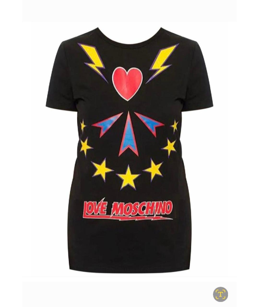 LOVE MOSCHINO Мульти хлопко-эластановая футболка, фото 6