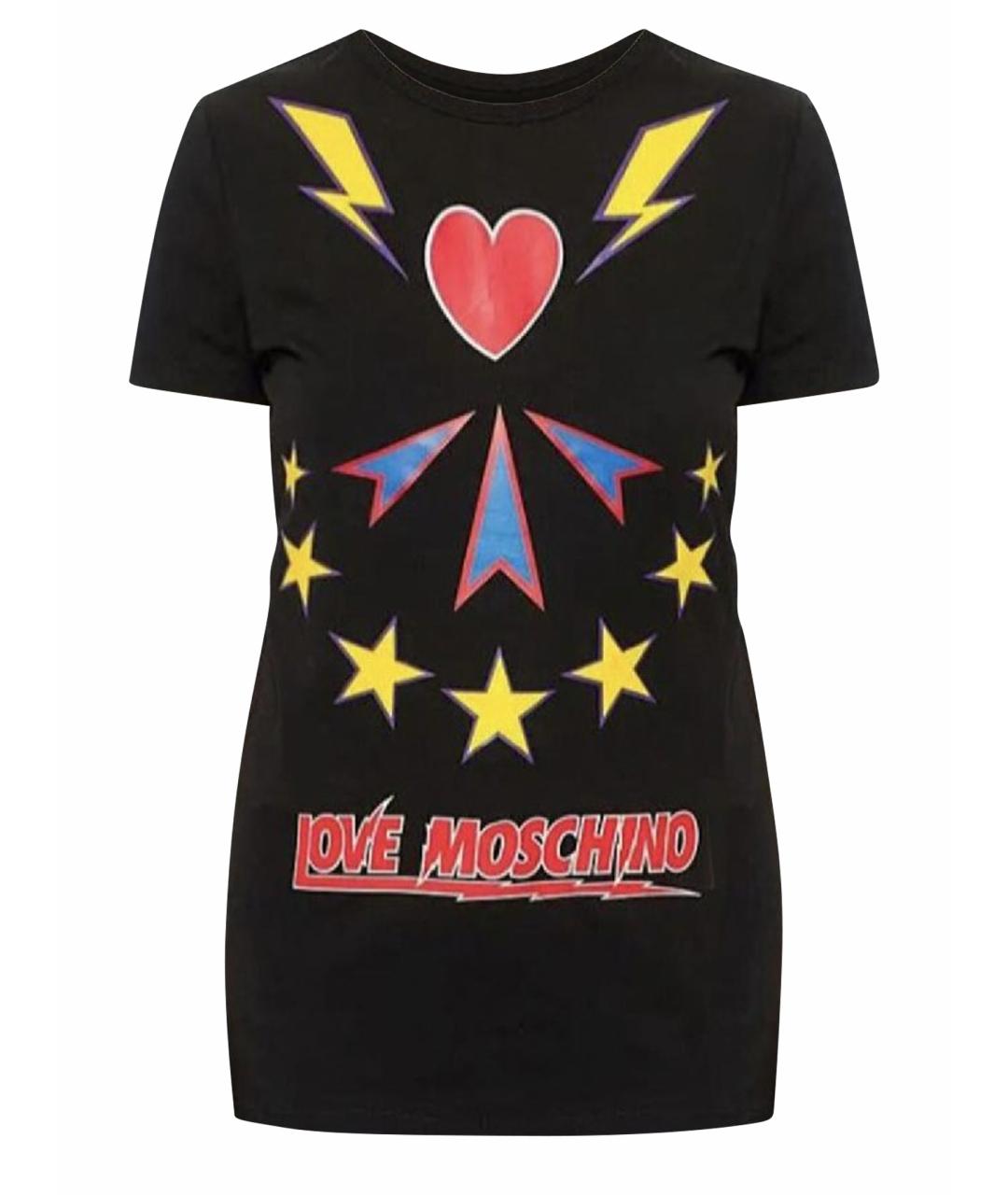 LOVE MOSCHINO Мульти хлопко-эластановая футболка, фото 1