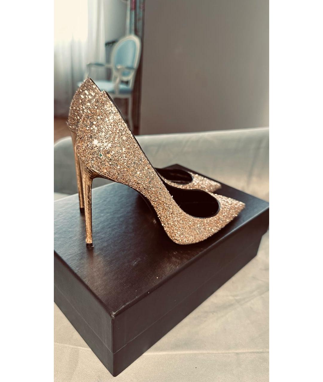 SAINT LAURENT Золотые туфли, фото 6