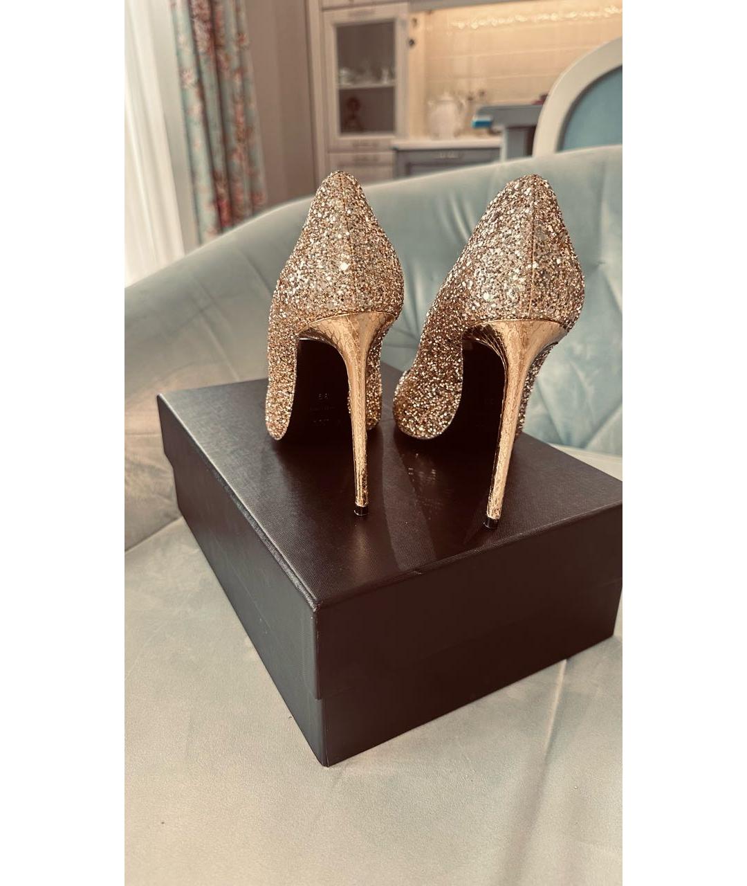 SAINT LAURENT Золотые туфли, фото 5