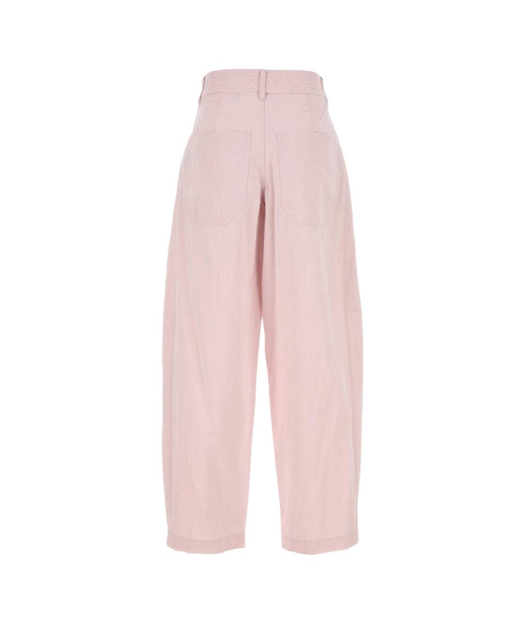 ISABEL MARANT Розовые хлопковые прямые брюки, фото 2