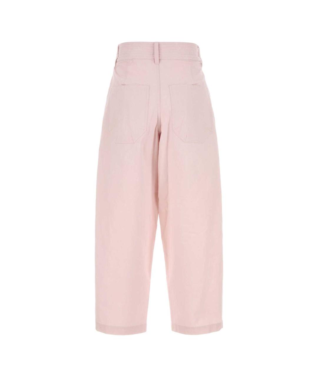 ISABEL MARANT Розовые хлопковые прямые брюки, фото 2