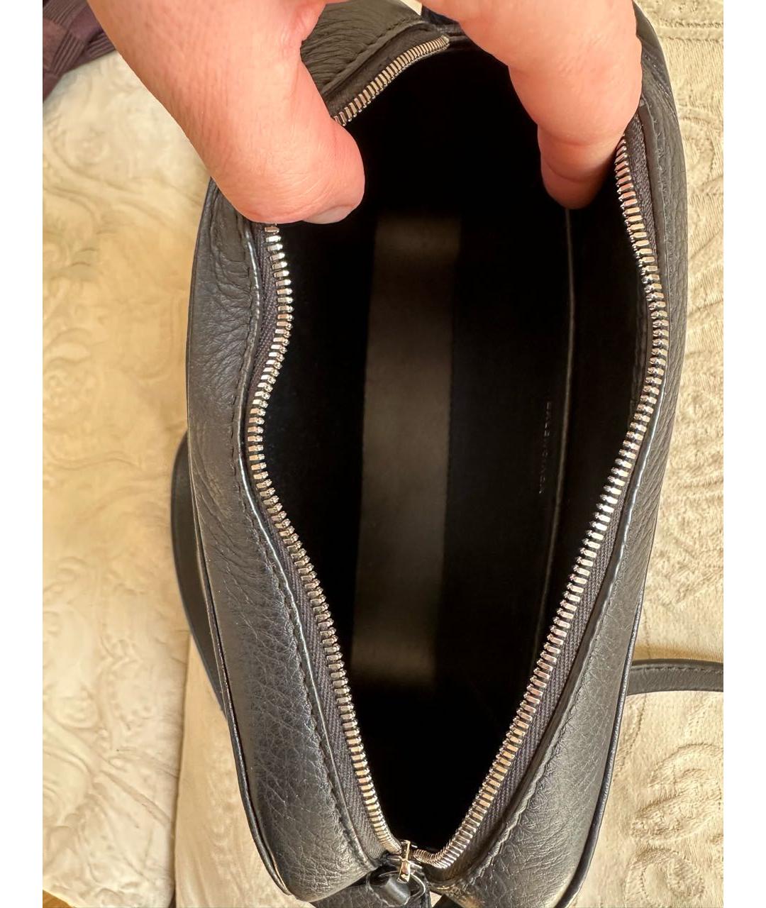 BALENCIAGA Черная кожаная сумка через плечо, фото 6