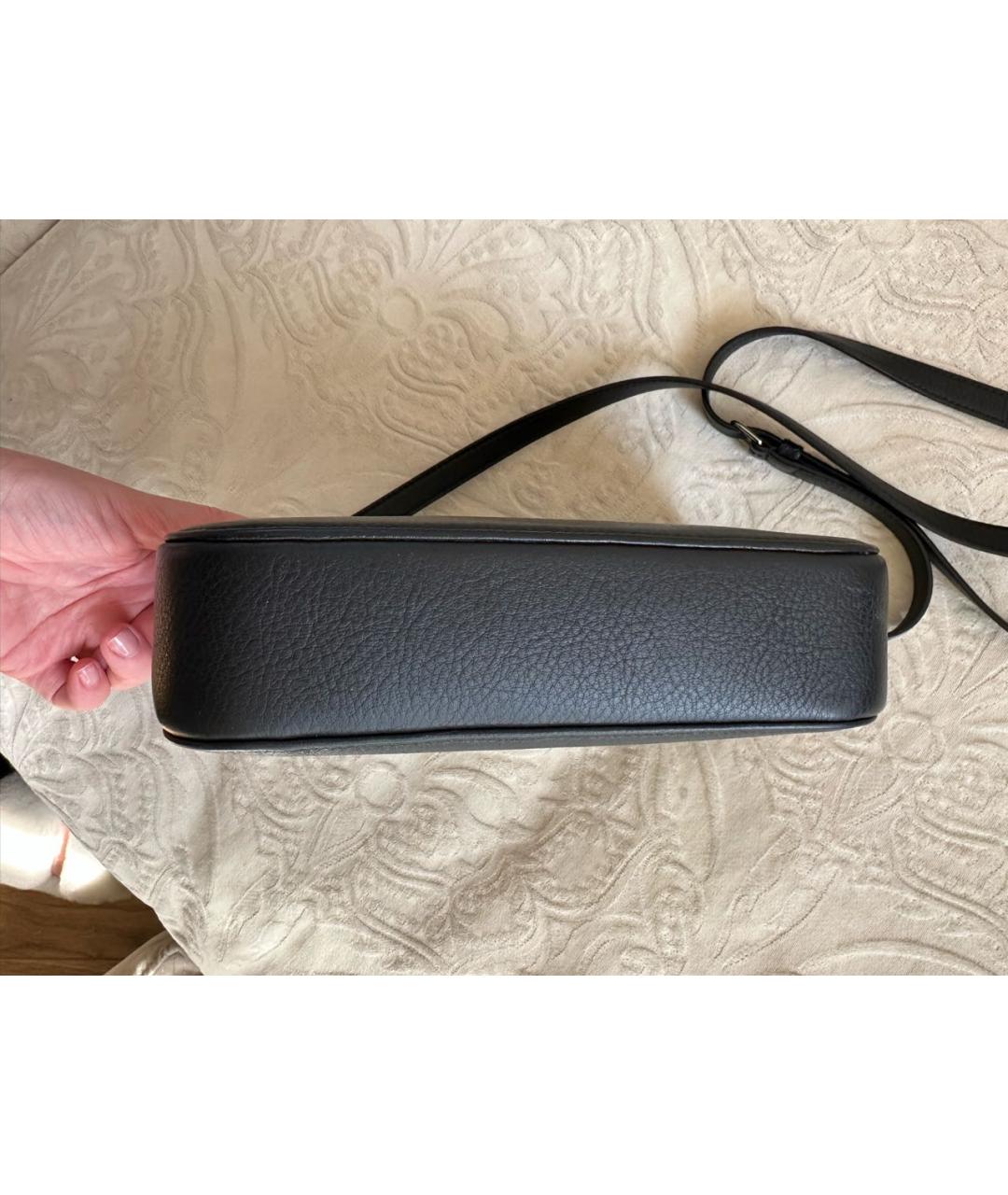 BALENCIAGA Черная кожаная сумка через плечо, фото 2