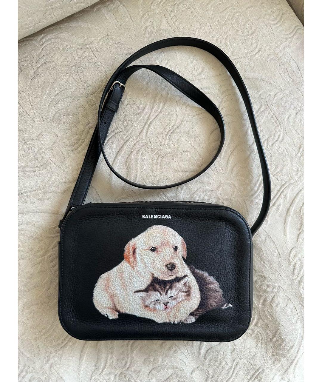 BALENCIAGA Черная кожаная сумка через плечо, фото 9