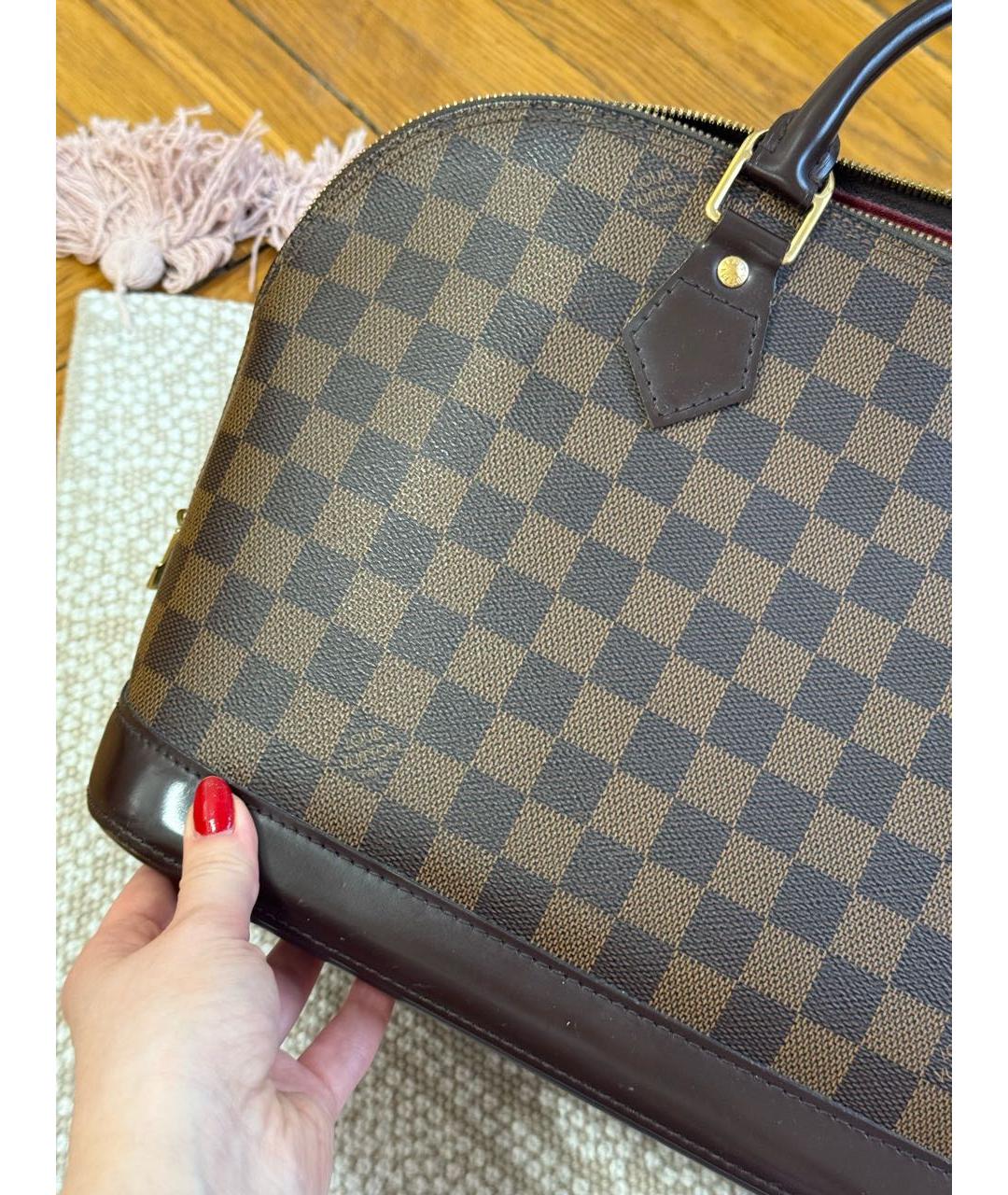 LOUIS VUITTON Коричневая сумка с короткими ручками, фото 4