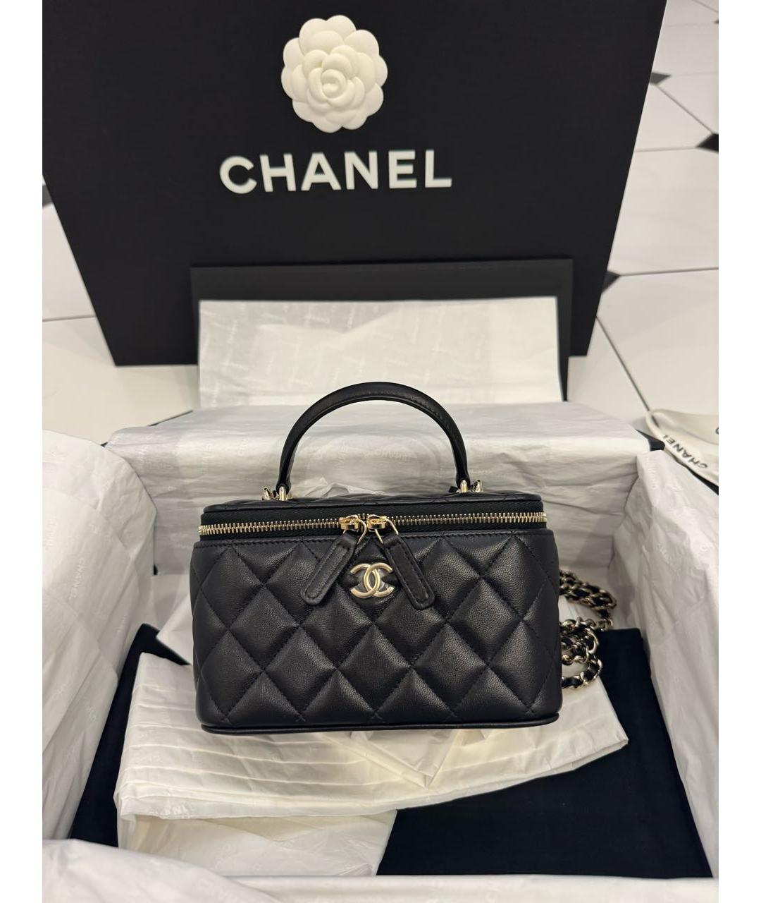 CHANEL Черная кожаная сумка через плечо, фото 2